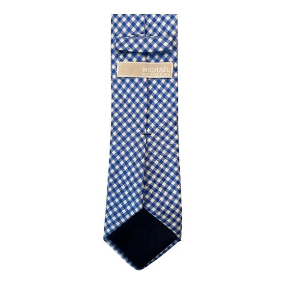Michael Kors 100% Silk Tie – Blue & White Gingham Check – 58” – Made in China – - Picture 3 of 4